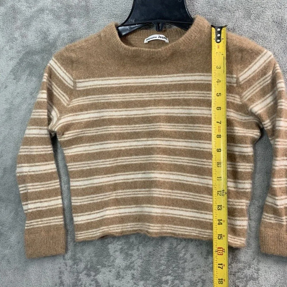 Reformation Cashmere Boyfriend Striped Brown, Size Medium - Picture 3 of 10